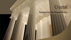  Presentation with greek architecture - Audience pleasing theme consisting of architecture old greek temple style backdrop and a coral colored foreground