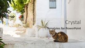  Presentation with greek architecture - Slides consisting of architecture-on-the-cyclades-greek background and a soft green colored foreground