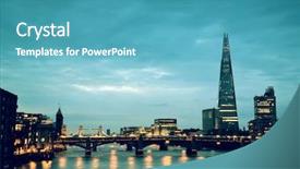  Presentation with london - Presentation design consisting of architecture over thames river early background and a  colored foreground