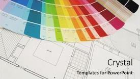  Presentation with architecture plans - Slide set featuring architecture paint - color swatshes and plans background and a light gray colored foreground