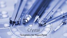  Presentation with architecture - Amazing theme having architecture plan of interior work tools - ruler pencil compass backdrop and a light blue colored foreground