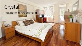  Presentation with artwork - Presentation theme having architecture portofolio - bedroom interior with hardwood floor background and a lemonade colored foreground