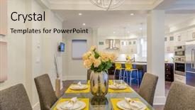  Presentation with luxury house - Presentation enhanced with architecture portofolio - modern dining room in luxury background and a  colored foreground