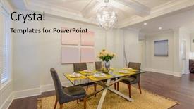  Presentation with luxury house - Beautiful slides featuring architecture portofolio - modern dining room in luxury backdrop and a soft green colored foreground