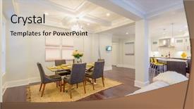  Presentation with white house roof - Theme with architecture portofolio - modern dining room in luxury background and a lemonade colored foreground