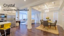  Presentation with luxury house - Audience pleasing theme consisting of architecture portofolio - modern dining room in luxury backdrop and a mint green colored foreground