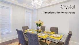  Presentation with dining - Presentation theme consisting of architecture portofolio - modern dining room in luxury background and a  colored foreground