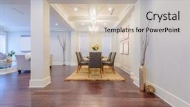  Presentation with luxury house - Cool new slides with architecture portofolio - modern dining room in luxury backdrop and a soft green colored foreground