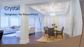  Presentation with luxury vintage house - Cool new presentation theme with architecture portofolio - modern dining room in luxury backdrop and a light blue colored foreground