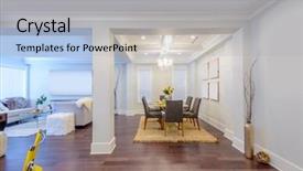  Presentation with luxury house - Cool new slides with architecture portofolio - modern dining room in luxury backdrop and a  colored foreground