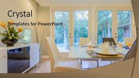  Presentation with luxury vintage house - Beautiful slide set featuring architecture portofolio - modern dining room in luxury backdrop and a coral colored foreground