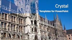  Presentation with city church - Amazing slide set having architecture renaissance - marienplatz - main square backdrop and a teal colored foreground