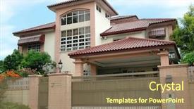  Presentation with house - Beautiful PPT theme featuring architecture revit - modern large house backdrop and a violet colored foreground