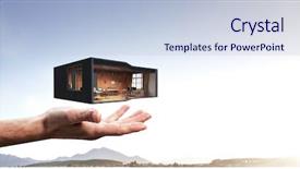  Presentation with child dream house - Colorful slide deck enhanced with architecture revit - your dream house design mixed backdrop and a sky blue colored foreground