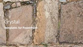  Presentation with stone masonry - Presentation theme consisting of architecture stonework and masonry concept - close up of paving stone outdoors background and a coral colored foreground
