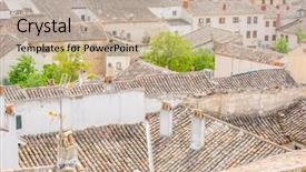  Presentation with tile - Slide set consisting of ancient tile roofs of chinchon background and a mint green colored foreground