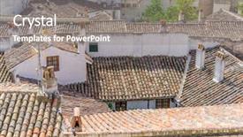  Presentation with tile - Slide set featuring ancient tile roofs of chinchon background and a gray colored foreground