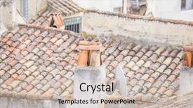  Presentation with tile - Presentation design consisting of ancient tile roofs of chinchon background and a soft green colored foreground