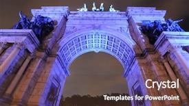  Presentation with new york city - Beautiful slide deck featuring grand army plaza in brooklyn backdrop and a tawny brown colored foreground