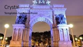  Presentation with new york city - PPT theme with prospects - grand army plaza in brooklyn background and a light blue colored foreground
