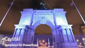  Presentation with civil war - PPT layouts with grand army plaza in brooklyn background and a violet colored foreground