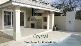  Presentation with architecture home - Beautiful presentation theme featuring architecture theme fancy home backdrop and a soft green colored foreground