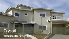  Presentation with architecture home - PPT theme having architecture theme home facade background and a  colored foreground