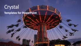  Presentation with park - PPT theme consisting of architecture themes - theme park background and a ocean colored foreground