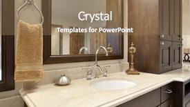  Presentation with reservation counter - Presentation theme enhanced with architecture traditional - bathroom counter detail background and a coral colored foreground