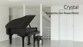  Presentation with piano - Presentation having wide hall with grand piano background and a light gray colored foreground