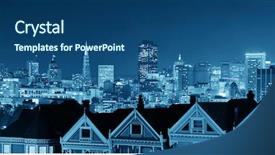  Presentation with san francisco - Slide deck having architectures at night from alamo background and a  colored foreground