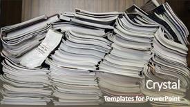  Presentation with archive management - Slides consisting of archive documents and magazines background and a gray colored foreground