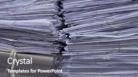  Presentation with archive - Beautiful PPT theme featuring archive moving - stacks of paper files backdrop and a  colored foreground