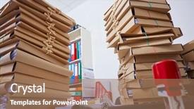 Presentation with files - Slide set with archive moving - stacks of paper files background and a  colored foreground