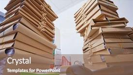  Presentation with files - PPT layouts with archive moving - stacks of paper files background and a  colored foreground