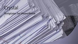  Presentation with files - Theme having archive moving - stacks of paper files background and a  colored foreground