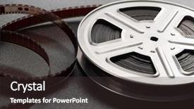  Presentation with film reel - Cool new slide set with archive tape - motion picture film reel backdrop and a tawny brown colored foreground