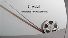  Presentation with film reel - Amazing slide set having archive tape - motion picture film reel backdrop and a  colored foreground