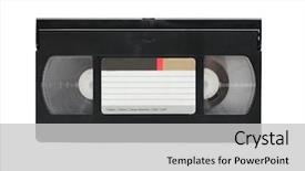  Presentation with cassette - PPT theme enhanced with archive tape - vhs video cassette isolated background and a light gray colored foreground