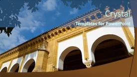  Presentation with cordoba - PPT theme having archs of cordoba mosque in spain background and a ocean colored foreground