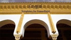  Presentation with cordoba - Presentation theme consisting of archs of cordoba mosque in spain background and a gold colored foreground