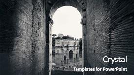  Presentation with constantine - PPT theme consisting of archway in colosseum with arch of constantine the world known landmark and the symbol of rome italy background and a dark gray colored foreground