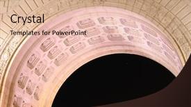  Presentation with cityscape manhattan bridge - Presentation theme having archway of the manhattan bridge background and a lemonade colored foreground