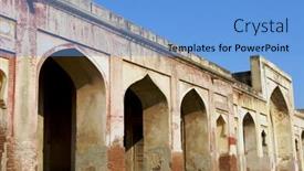  Presentation with mughal - Beautiful PPT theme featuring archways in lahore fort mughal backdrop and a light blue colored foreground