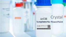  Presentation with laboratory chemical white - Presentation theme having arclh-argon-chloride-hydride-cas background and a sky blue colored foreground