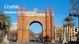  Presentation with triumph arch in innsbruck austria - Slides enhanced with arco del triunfo barcelona triumph background and a teal colored foreground