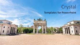 Presentation with peace - Slide set enhanced with arco-della-pace-or-arch background and a light blue colored foreground
