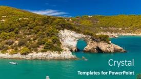  Presentation with arches national park - PPT theme with arco-di-san-felice-near background and a ocean colored foreground