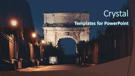  Presentation with rome italy - PPT layouts enhanced with arco-di-tito-arch background and a ocean colored foreground