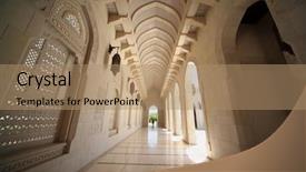  Presentation with oman - Slides enhanced with arcs inside grand mosque background and a coral colored foreground